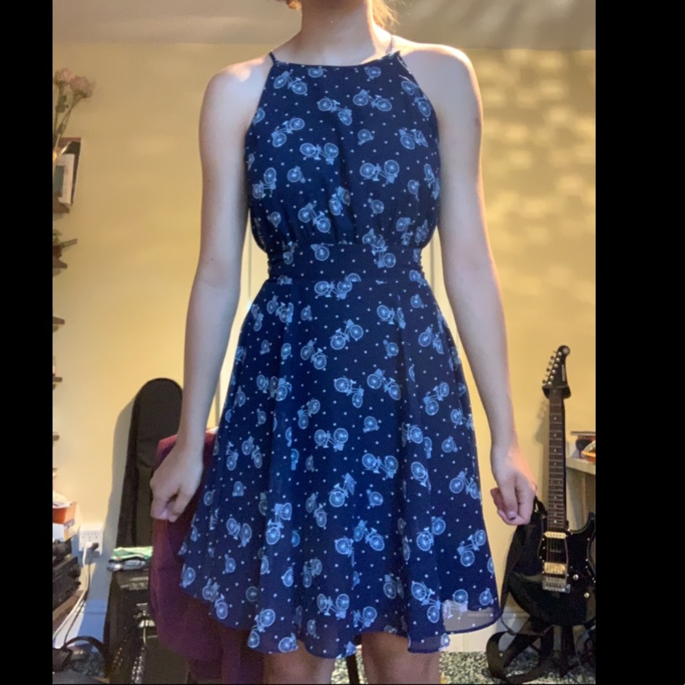 Maison Jules Navy dress with bicycles